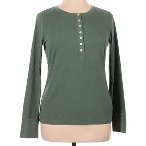 Gap Rib Henley Green Sweater Y16-5